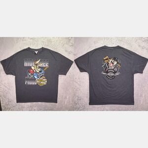 Harley-Davidson Men T-Shirt 2XL Gray Looney Tunes Wile E Coyote Taz Doug's SC